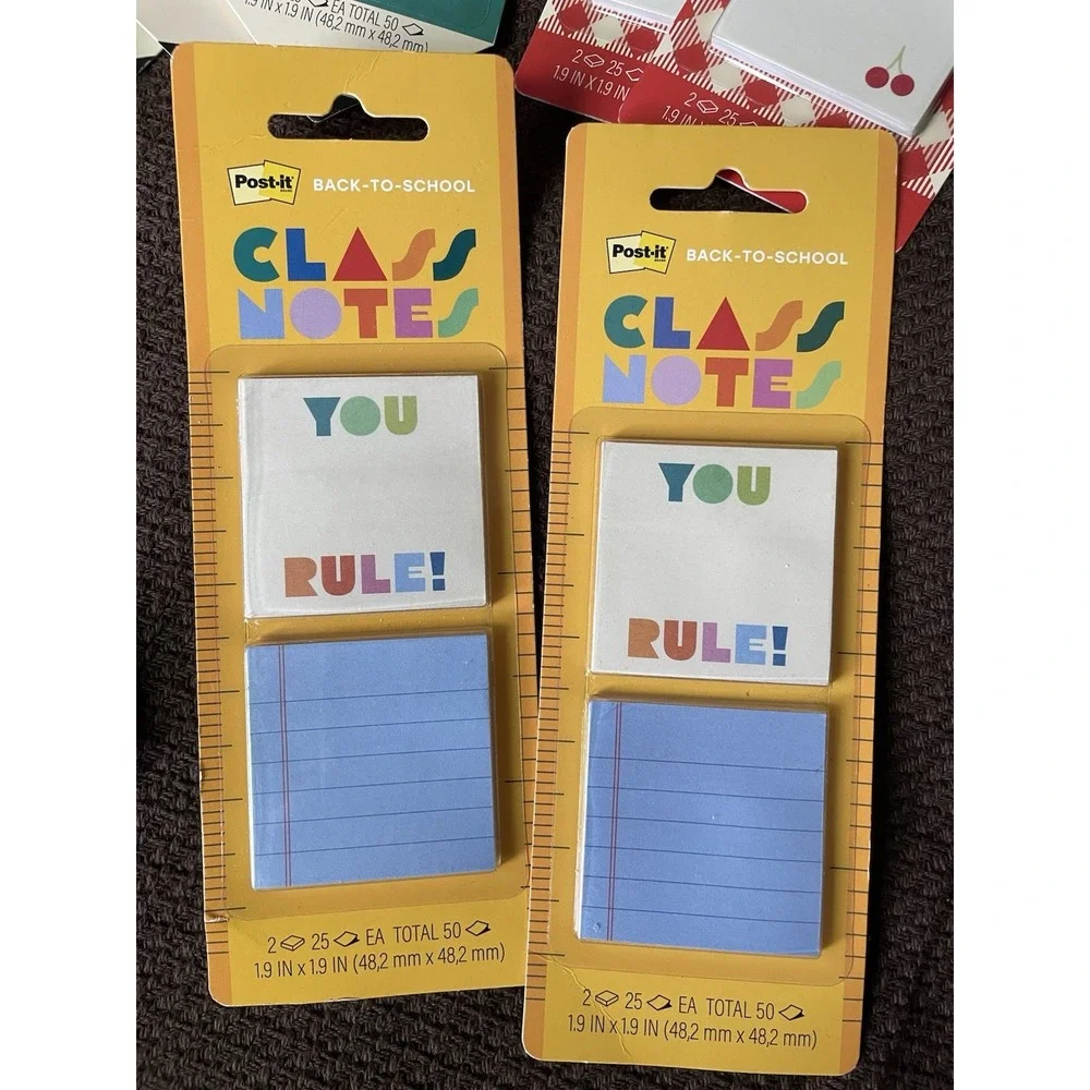 Post-it Sticky Notes Back-to-School Class Notes & Lunch Notes lot 9 packs